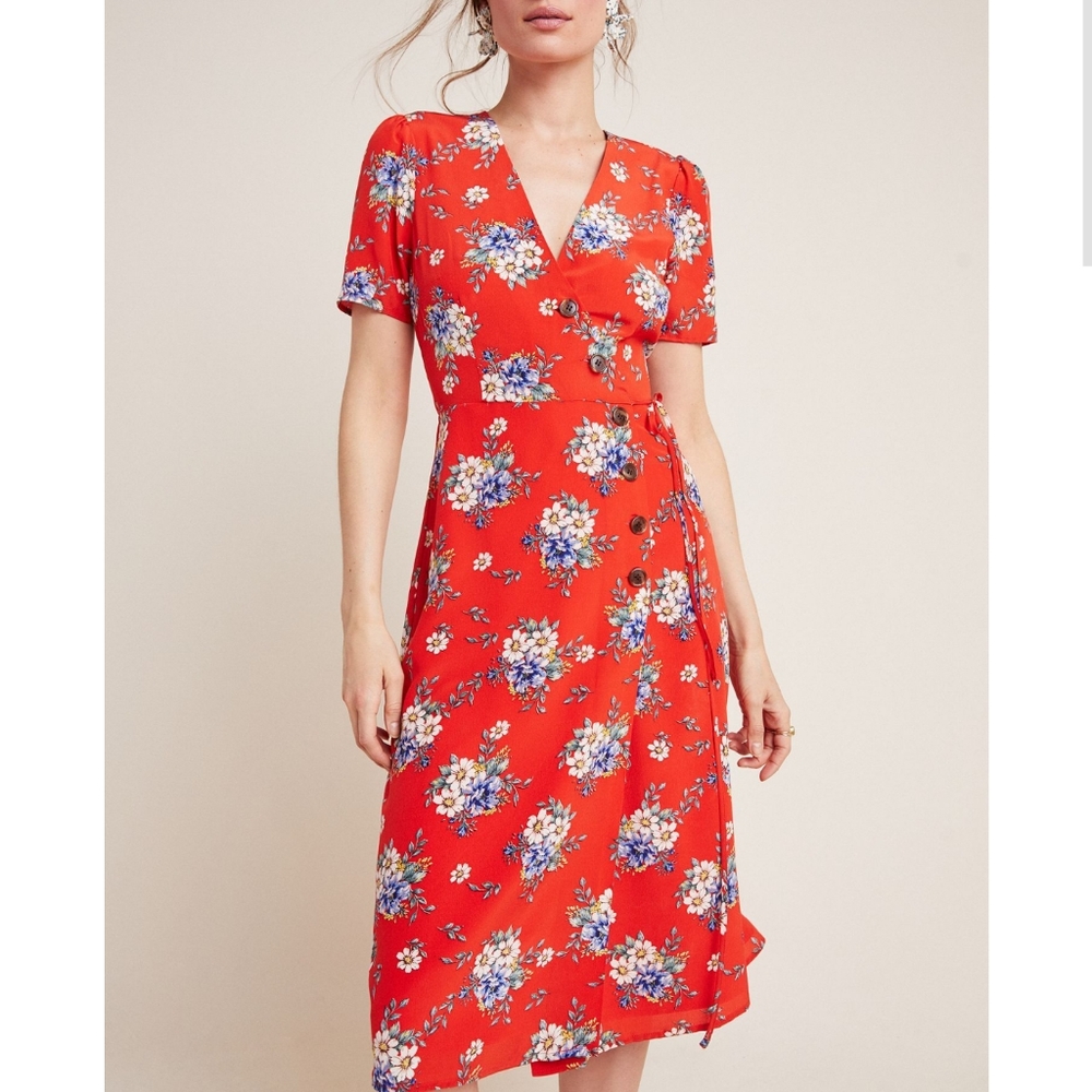 🆕 Yumi Kim Maggie Silk Red floral dress S